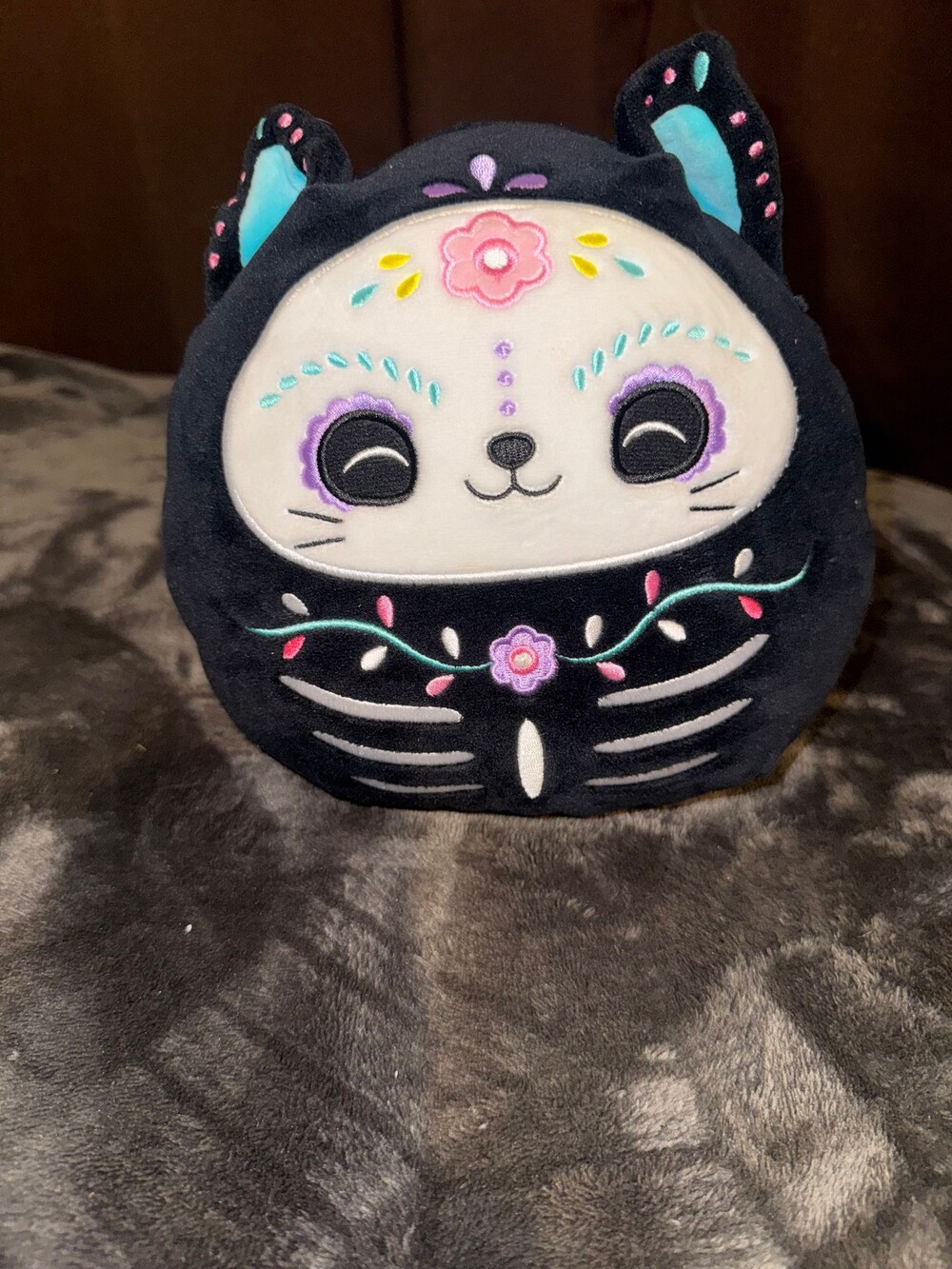 Kellytoy Squishmallows Black Plush Sugar Skull Cat